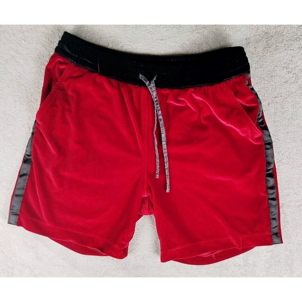 Chubbies Lounge Wear Shorts Red Fleece Drawstring Mens Medium‎ 7 Stretch Casual